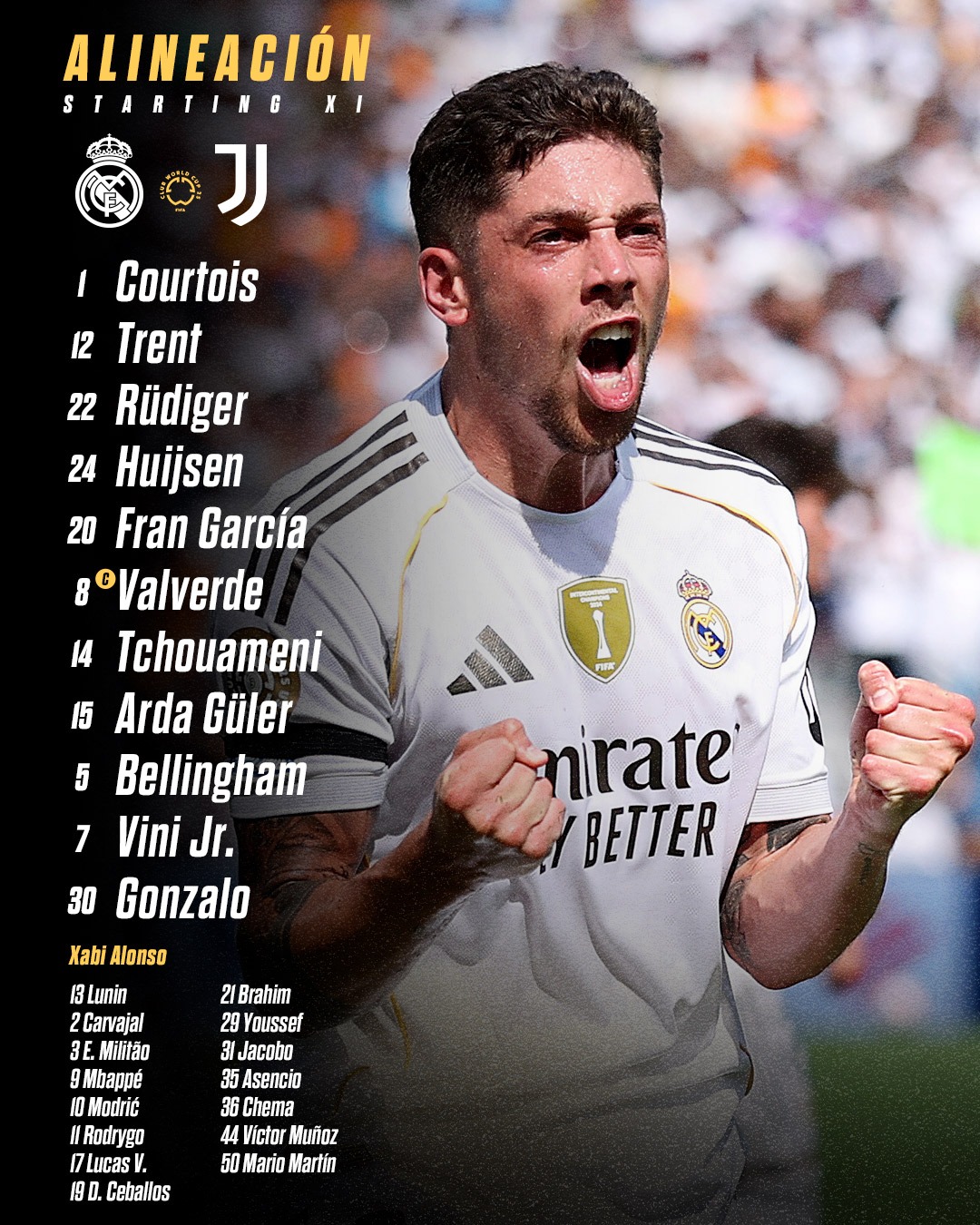 体育视频直播-皇马vs尤文首发出炉：姆巴佩替补！维尼修斯、伊尔迪兹出战，贝林、阿诺德在列